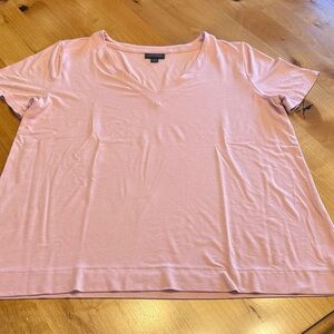 J.Jill Wearever Collection, Soft Pink V-Neck Short Sleeve Top